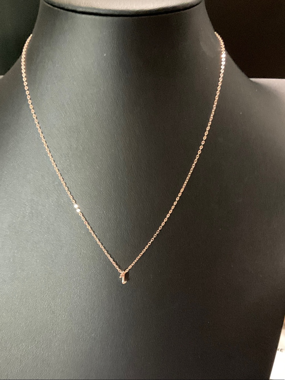 Minimal Rose Gold Tiny Z Bar Pendant Necklace, 925 sterling silver